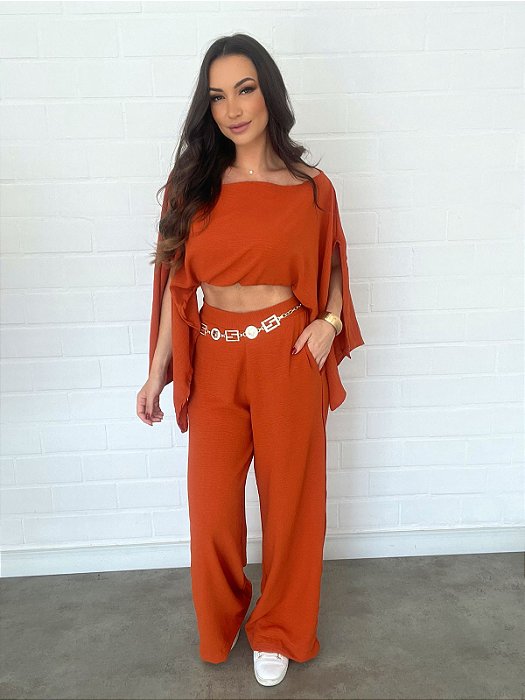 CALÇA ELEGANCE TERRACOTA