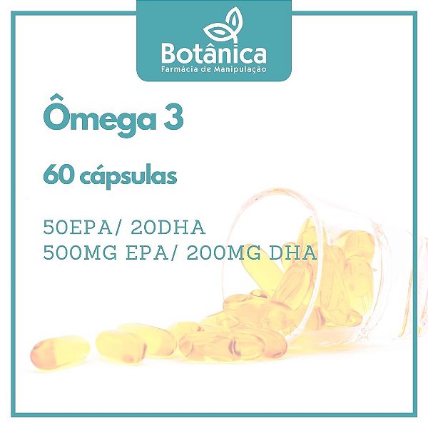 Ômega 3 50EPA/ 20DHA (500mg EPA e 200mg DHA) 60 cápsulas