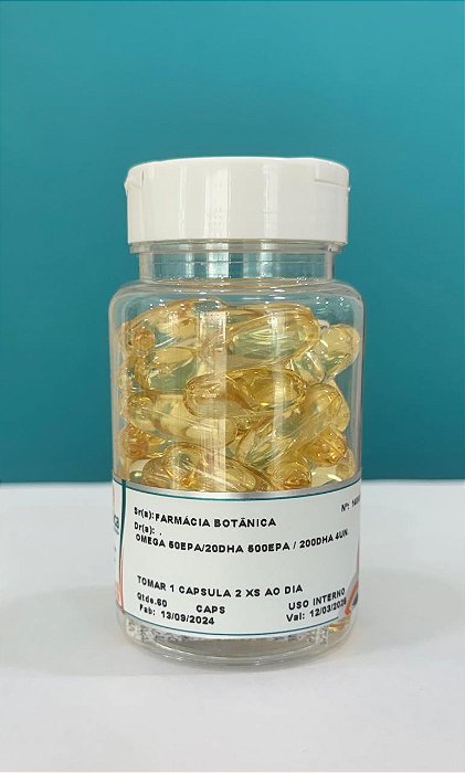 Ômega 3 50EPA/ 20DHA (500mg EPA e 200mg DHA) 60 cápsulas