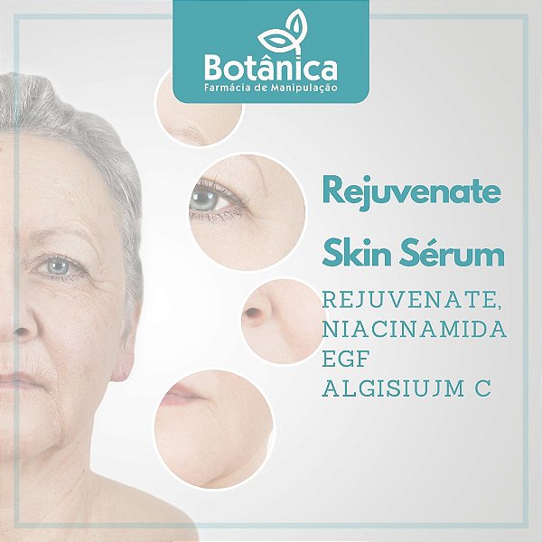Rejuvenate Skin Sérum - com Rejuvenate, EGF, Algisium C, Niacinamida 30ml