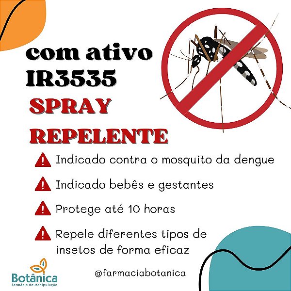 Spray Repelente IR3535 contra o mosquito da dengue 120ml