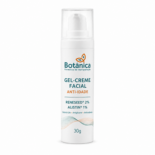 Gel-Creme Facial Anti-Idade com Reneseed® 2% e Alistin® 1% – Retinol-Like, Antiglicante e Antioxidante – 30g