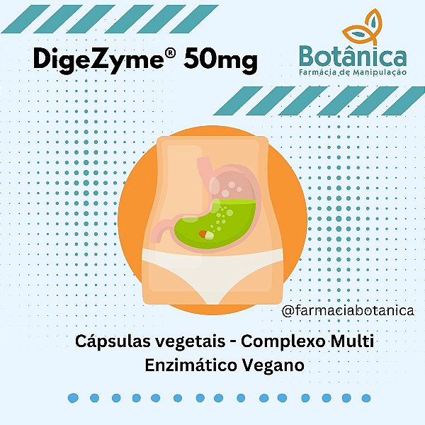 DigeZyme® 50mg  60 cápsulas vegetais - Complexo Multi Enzimático Vegano