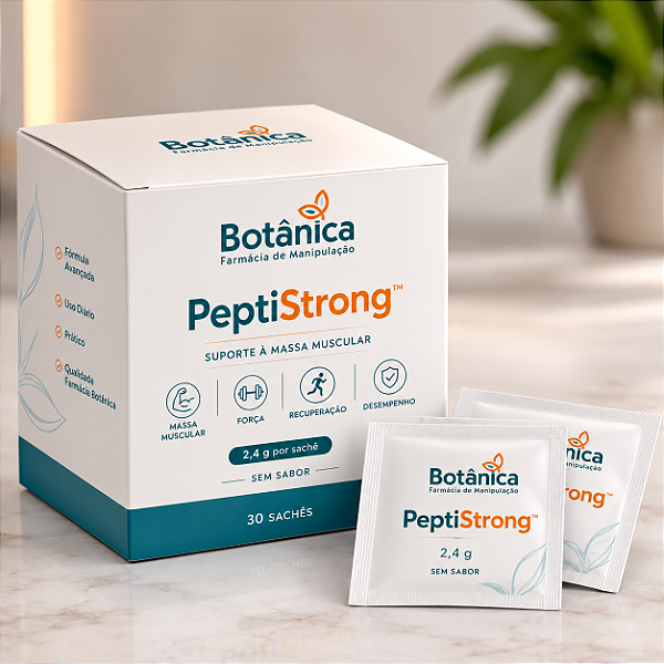PeptiStrong™ 2,4g para Massa Muscular, Força e Recuperação – 30 Sachês