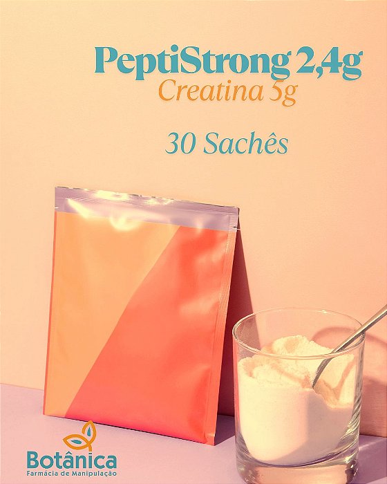 Peptistrong 2,5g  com Creatina 5g Sem Sabor 30 Sachês