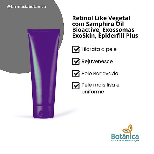 Retinol Like Vegetal com Samphira Oil bioactive, Exossomas ExoSkin, Epiderfill Plus - gel creme