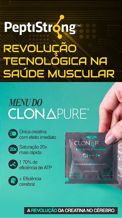 PeptiStrong 2,4g e Clonapure 1,8g 30 Sachês Sem Sabor