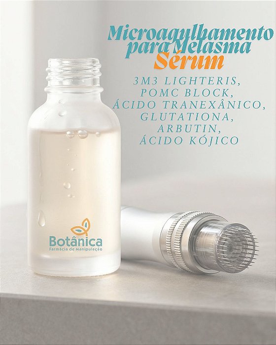Sérum para Microagulhamento para Melasma com 3M3 LIGHTERIS, Pomc Block, Ácido Tranexânico, Glutationa, Arbutin, Ácido Kójico 30ml