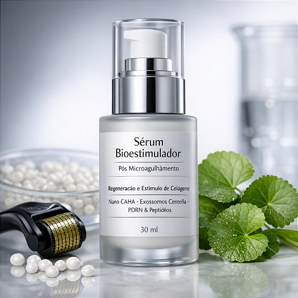 Bioestimulador de Colágeno com Hidroapatita de Cálcio - Nano Caha 5%, Exossomos Centella 1%, Pdrn 0,1 % , Recol Skin 3%, Peptide 15 10%- Sérum Pós Microagulhamento 30ml