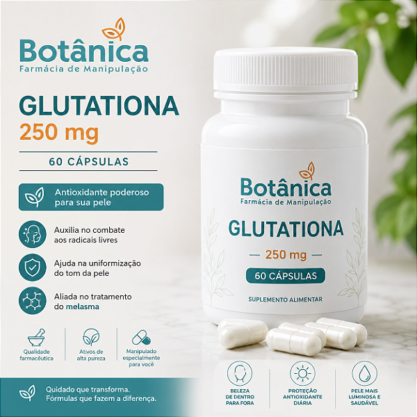 Glutationa 250 mg 60 cápsulas - tratamento do melasma