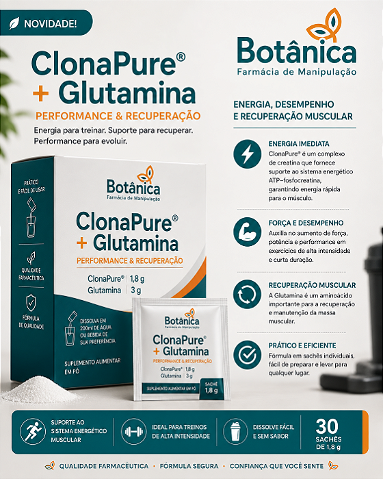 ClonaPure® + Glutamina – 30 Sachês