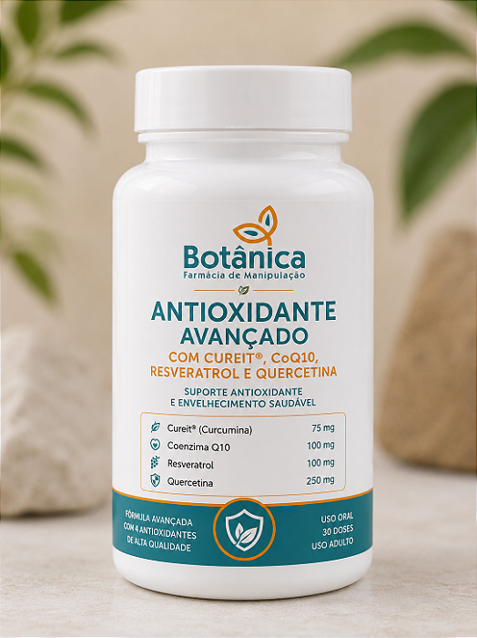 Antioxidante Avançado com Cureit®, CoQ10, Resveratrol e Quercetina – 30 Doses