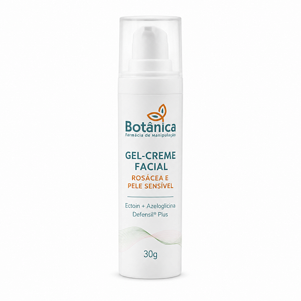 Gel-Creme Facial para Rosácea e Pele Sensível com Ectoin, Azeloglicina e Defensil® Plus – 30g