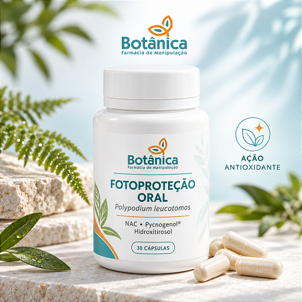 Antioxidante Solar com Polypodium leucotomos, NAC, Pycnogenol® e Hidroxitirosol | 30 Doses