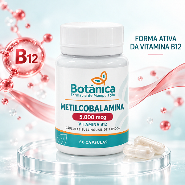 Metilcobalamina 5.000 mcg – Vitamina B12 | 60 Cápsulas Sublinguais de Tapioca