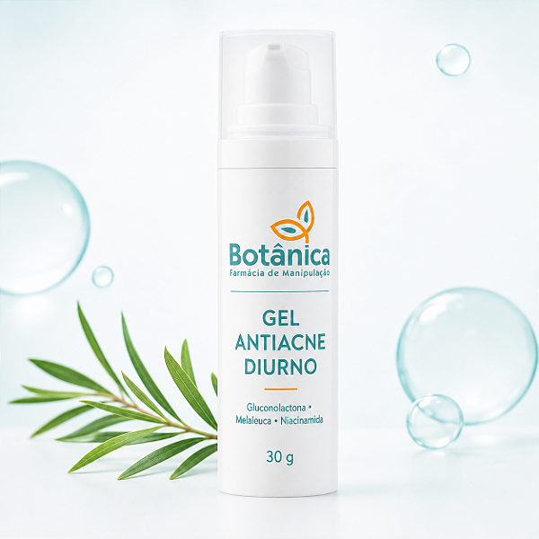 Gel Antiacne Diurno com Gluconolactona, Melaleuca e Niacinamida – 30g