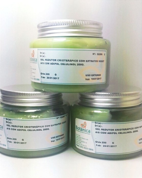 Gel redutor crioterápico com extratos vegetais 200g