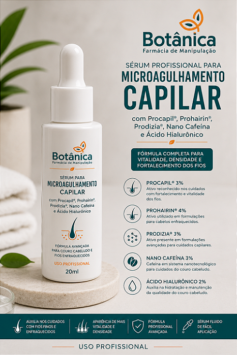 Sérum para Microagulhamento Capilar com Procapil, Prohairin e Prodizia 20ml