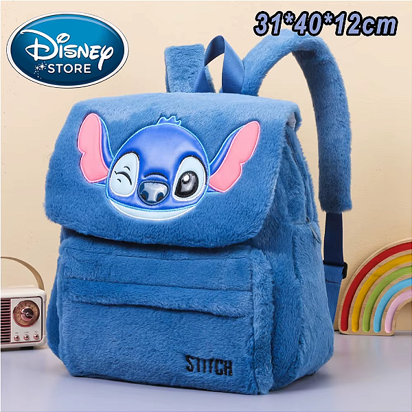 Mochila Disney Infantil Stitch de pelúcia desenhos variados - estudante, jardim de infância, criança,