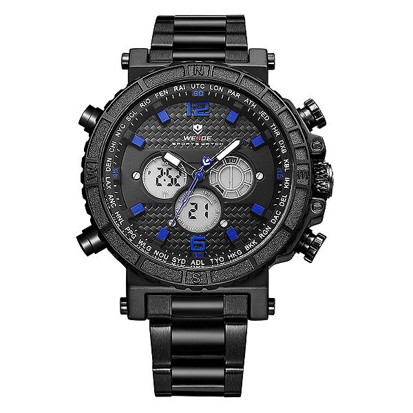 Relógio Masculino Weide AnaDigi WH6305B - Preto e Azul