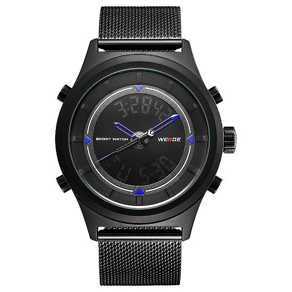 Relógio Masculino Weide AnaDigi WH7305B - Preto e Azul