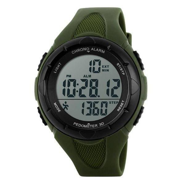Relógio Pedômetro Masculino Skmei Digital 1108 - Verde e Preto