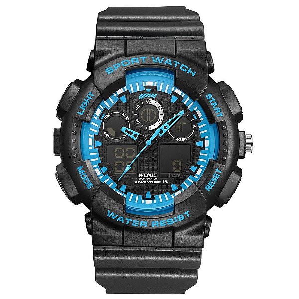 Relógio Masculino Weide AnaDigi WA3J8003 - Preto e Azul