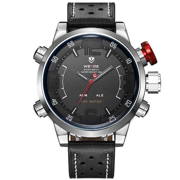 Relógio Masculino Weide AnaDigi WH-5210 - Preto e Prata