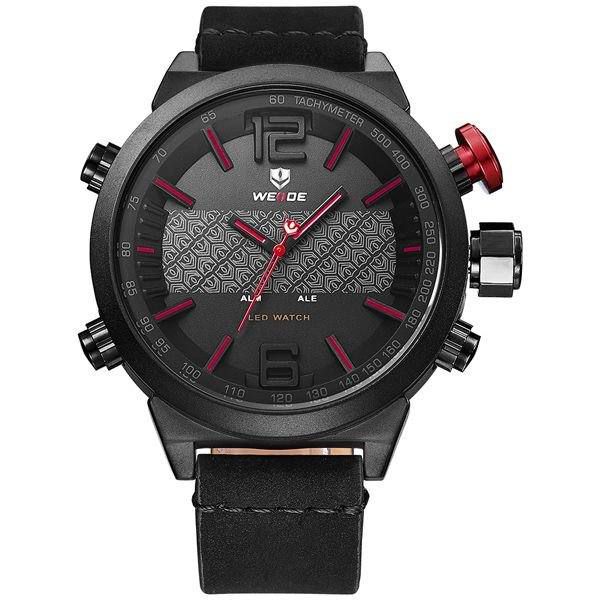 Relógio Masculino Weide AnaDigi WH-6101 - Preto e Vermelho