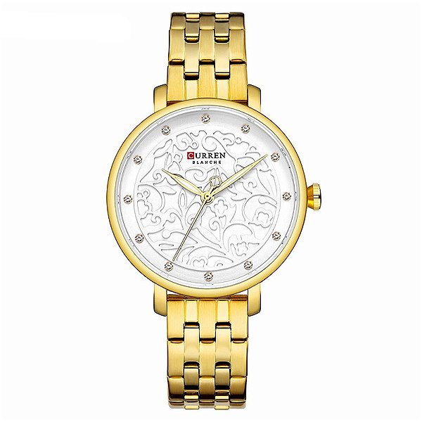 Relógio Feminino Curren Analógico C9046L - Dourado