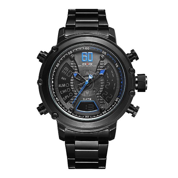 Relógio Masculino Weide AnaDigi WH-6905 - Preto e Azul