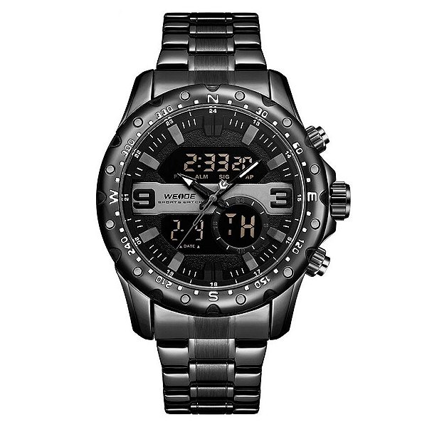 Relógio Masculino Weide AnaDigi WH8502 - Preto