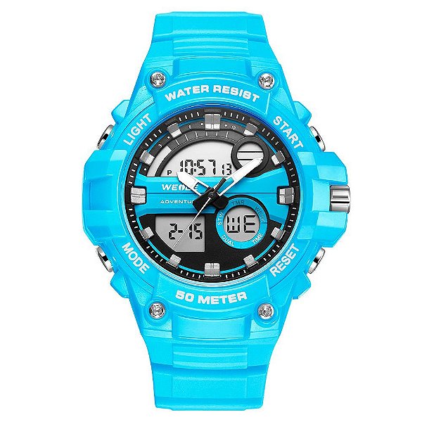 Relógio Masculino Weide AnaDigi WA3J8010 - Azul Claro