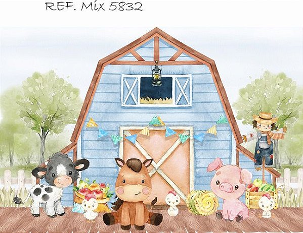 Fundo Fotográfico Fazendinha Azul