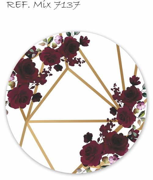 Painel Festa Redondo Sublimado Floral C/elástico