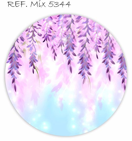 Painel Festa Redondo Sublimado Floral C/elástico