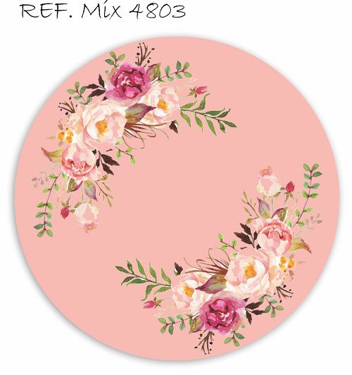 Painel Festa Redondo Sublimado Floral Adulto C/elástico