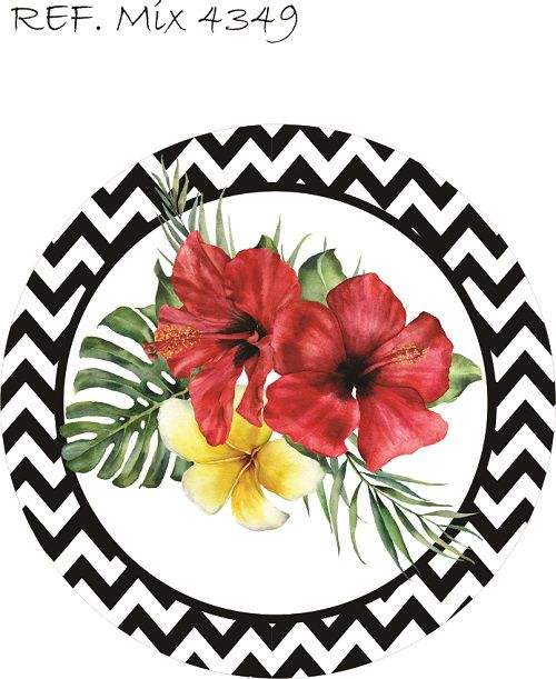 Painel Festa Redondo Sublimado Floral Adulto C/elástico