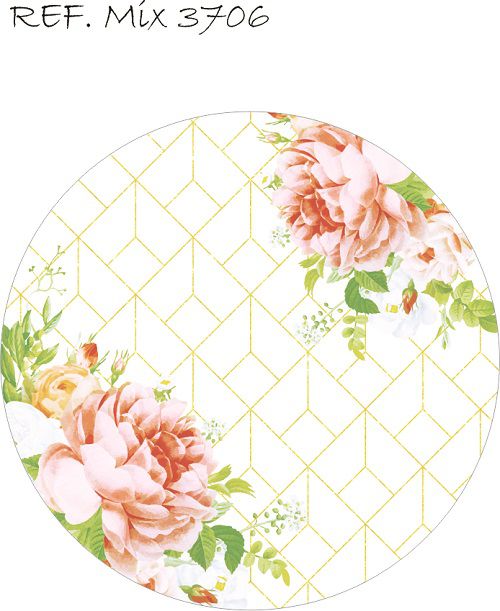 Painel Festa Redondo Sublimado Floral Adulto C/elástico