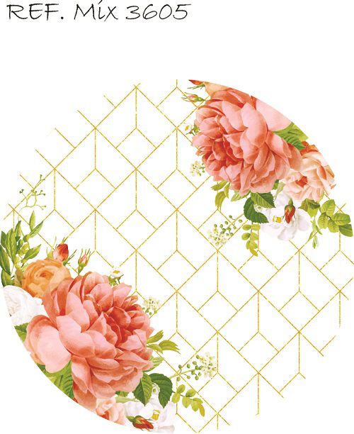 Painel Festa Redondo Sublimado Floral Adulto C/elástico