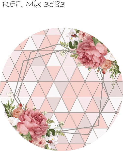 Painel Festa Redondo Sublimado Floral Adulto C/elástico