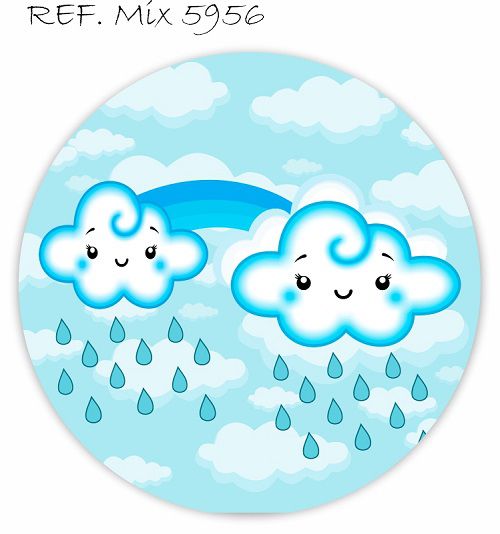 Painel Festa Redondo Sublimado Chuva De Amor C/elástico