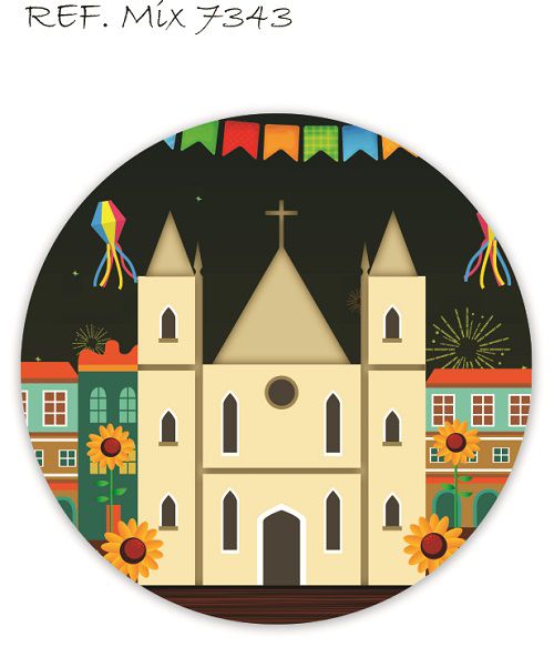 Painel Festa Redondo Sublimado Festa Junina, São João C/elástico