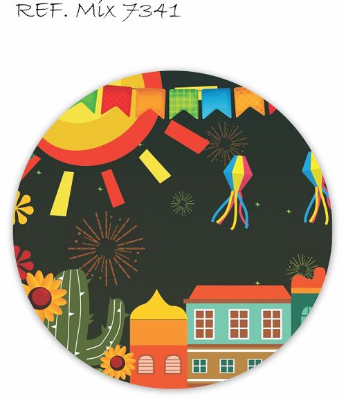 Painel Festa Redondo Sublimado Festa Junina, São João C/elástico