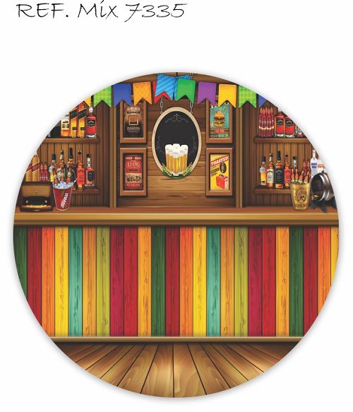 Painel Festa Redondo Sublimado Festa Junina, São João C/elástico