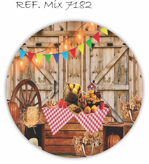 Painel Festa Redondo Sublimado Festa Junina, São João C/elástico