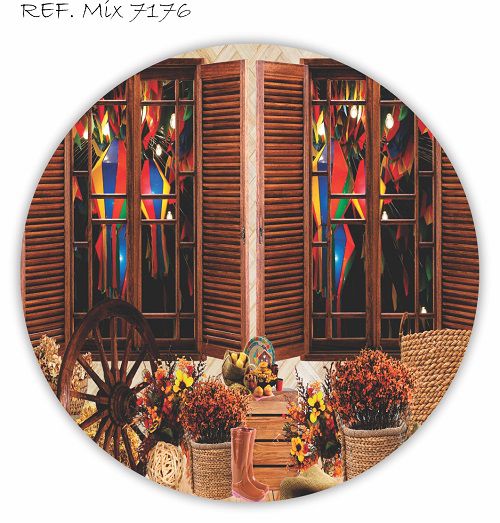 Painel Festa Redondo Sublimado Festa Junina, São João C/elástico