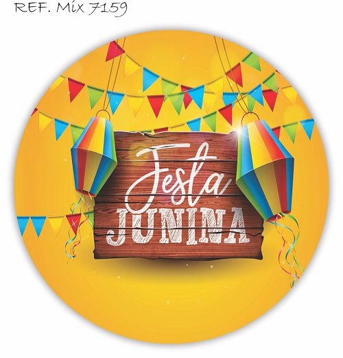 Painel Festa Redondo Sublimado Festa Junina, São João C/elástico