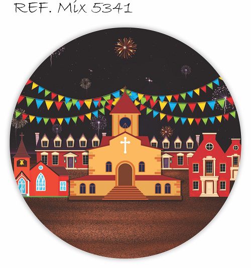 Painel Festa Redondo Sublimado Festa Junina, São João C/elástico