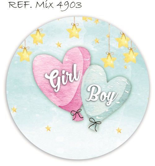 Painel Festa Redondo Sublimado Chá Revelação C/elástico